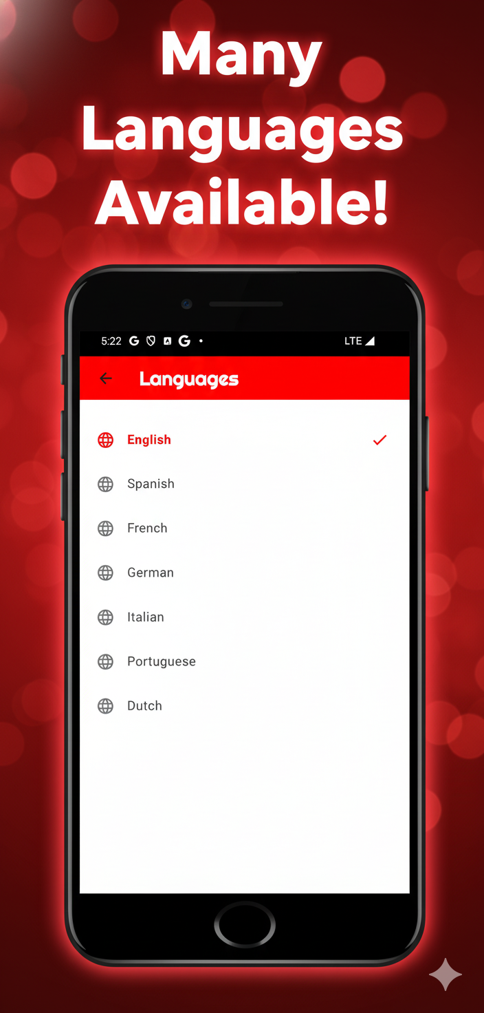 More than 30 languages available in the truth or dare app